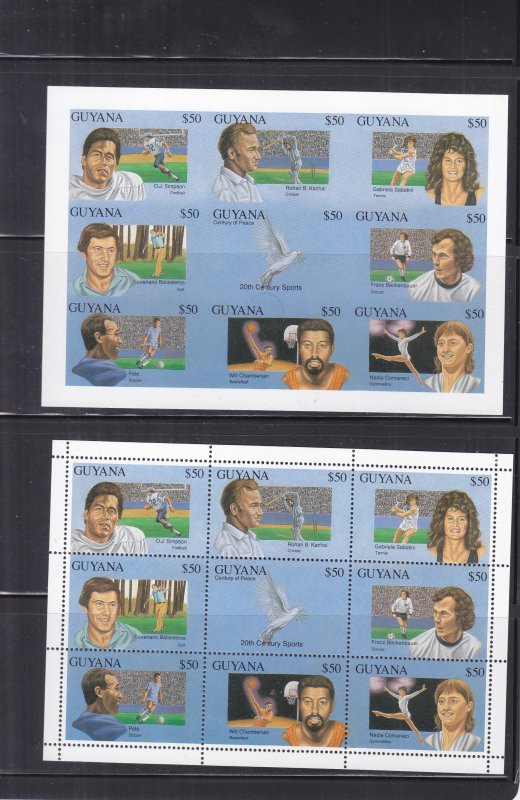 Guyana: Sc #2676, Famous Athletes, Perf & Imperf, MNH (S18143)