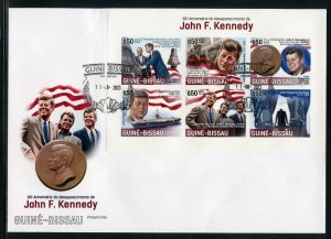 GUINEA BISSAU 2023 60th MEMORIAL ANNIVERSARY OF JOHN F. KENNEDY IMPERF SHEET FDC