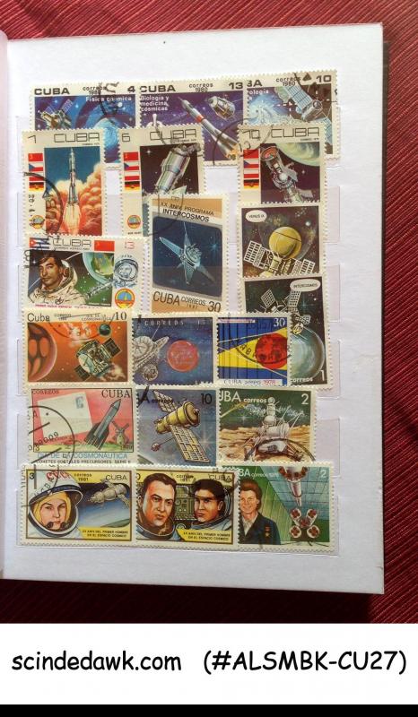 COLOURFUL COLLECTION OF CUBA STAMPS IN SMALL STOCK BOOK - 360 USED STAMPS