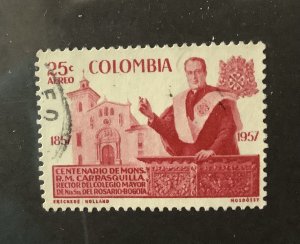 Colombia 1959 Scott C315 used - Msgr R.M.Carrasquilla & Church