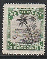 1927 Aitutaki - Sc 34 - MH VF - 1 single - Palm