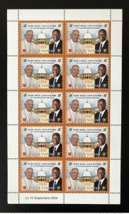 Ivory Coast 2020 mini 500F Joint Issue Vatican 50 years Pope President