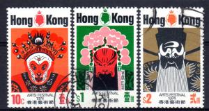 Hong Kong 296-98 used complete set