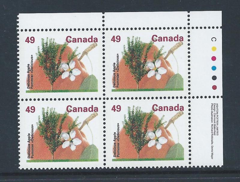 Canada #1364 UR PL BL Delicious Apple 49¢ MNH1