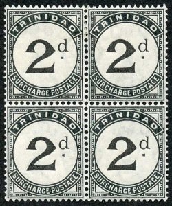 TRINIDAD SGD19 2d Black Post Due MINT Block of 4 (2 x U/M)