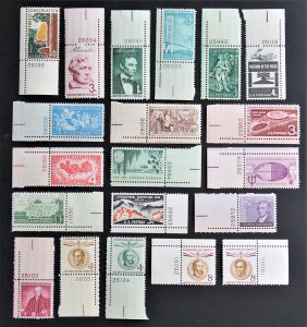 US 1958 Complete Year Plate # Singles MNH Commemorative Full Year Set Mint