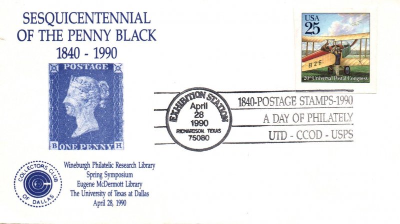 US Sesquicentennial of the Penny Black 1990 Cover