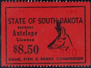 US  South Dakota Antelope Stamp 1975 Unissued Value