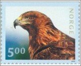 Norway Used NK 1391   Golden Eagle (Aquila chrysaetos) 5 Krone Multicolor