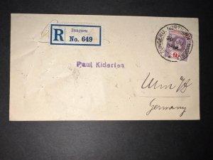 1914 Northern Nigeria Registered Cover Zungeru to Ulm Germany