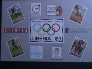 LIBERIA -1988 OLYMPICS GAMES-SEOUL'88 -MNH S/S VF WE SHIP TO WORLD WIDE