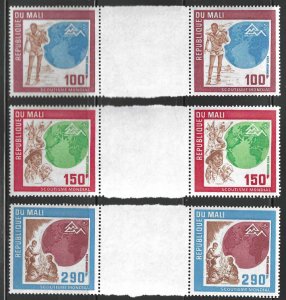 [S1298] Mali Scott # C251-C253 1975 MNH Boy Scout Gutter Pair Set