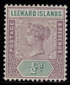 LEEWARD ISLANDS QV SG1, ½d dull mauve & green, M MINT.