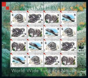 [94553] Croatia 1999 Reptiles Snakes WWF Sheet MNH