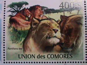 ​COMORO ISLANDS 2011-COLORFUL BEAUTIFUL WILD ANIMALS-LIONS MNH S/S-VERY FINE