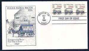 UNITED STATES FDC 13¢ Patrol Wagon PNC #1 1988 Artmaster