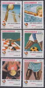 MOZAMBIQUE Sc # 1024-9 CPL MNH SET of 6 - 1988 SEOUL SUMMER OLYMPIC GAMES