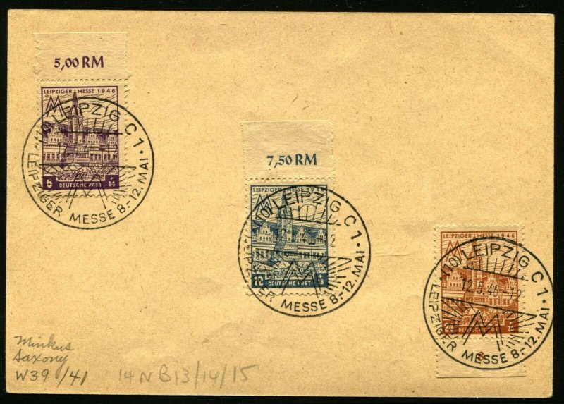 WEST SAXONY Leipzig Trade Fair #14NB13-15 LEIPZIGER MESSE Postage Cover Germany