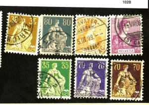 SWITZERLAND #130-1 135 141-3 145 USED FVF Cat $69