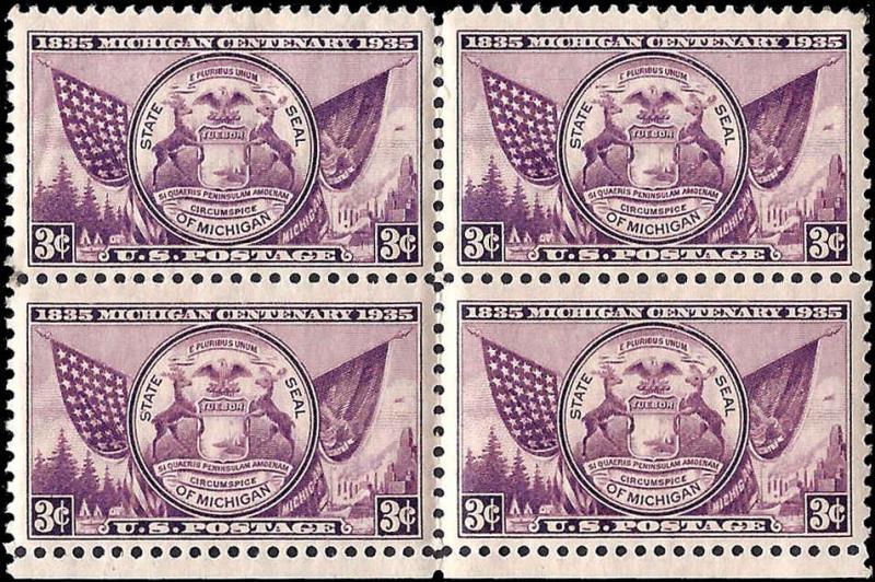 775 Mint,OG,NH... Block of 4... SCV $1.40