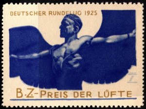 1925 Germany Poster Stamp German National Flight Competition B. Z. Prize Skies