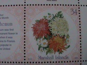 ​MARSHALL ISLAND-2001-SC#768-COLORFUL LOVELY CHRYSANTHEMUM-VF-MNH-SHEET