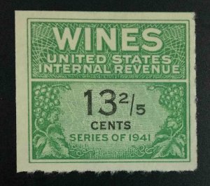 MOMEN: US STAMPS #RE185 WINES UNUSED LOT #54057