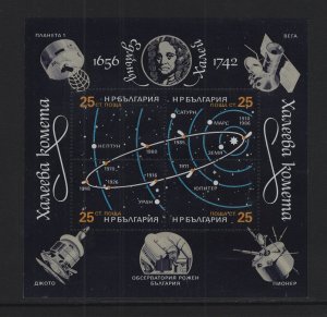 Bulgaria   #3153  MNH  1986   sheet  Halley`s comet