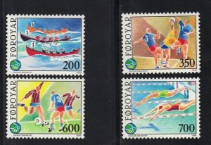 Faroe Islands #193-196  MNH  1989  Island Games
