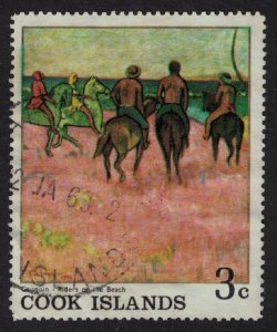 Cook Is. 'Riders on the Beach' Painting by Gauguin 1967 Canc SG#250