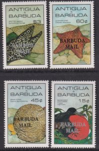 1985 Barbuda Marine Life complete set of four MNH Sc# 750 / 753 CV $39.50