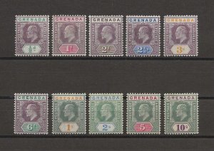 GRENADA 1904/6 SG 67/76 MINT Cat £450