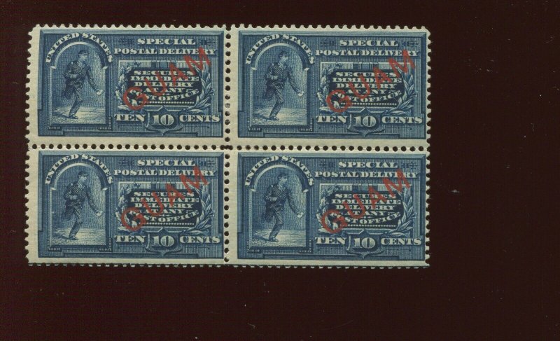 Guam E1 Special Delivery Overprint Mint Block of 4 Stamps  (Stock Guam By 712)