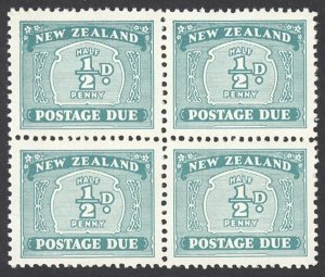 New Zealand Sc# J22 MNH block/4 1939 ½p Postage Due
