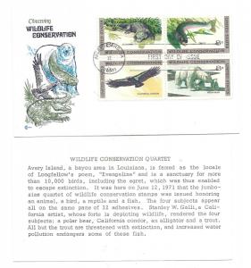 1427-30 Wildlife Conservation, Cover Craft Cachets, CCC, block of 4, FDC