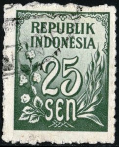 INDONESIA #376, USED - 1951 - INDO107NS8