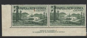 Papua New Guinea Sc#142 MNH Corner Imprint Pair - rust spot on 1 stamp