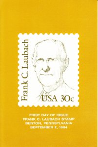 USPS 1st Day of Issue Ceremony Program #1864 Frank C. Laubach Literacy 1984