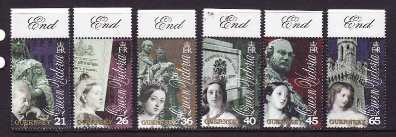 Guernsey-Sc#726-31-unused NH set-Queen Victoria '01-