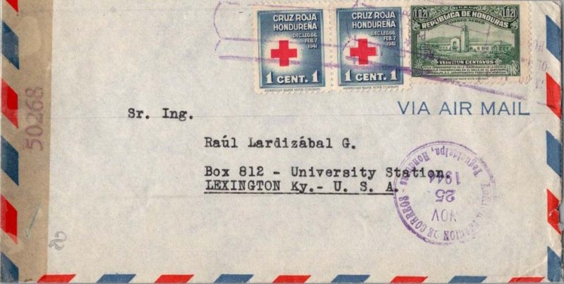 Honduras 1c Red Cross (2) and 21c Pan-American School of Agriculture 1944 Adm...