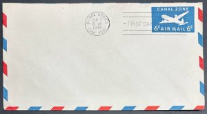 Canal Zone, 1949, SC#UC3, FDC, Air Mail - Postmark from Balboa Heights