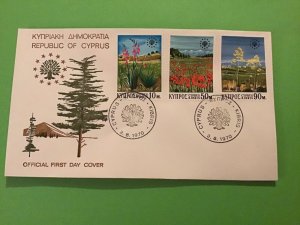 Cyprus First Day Cover Trees Plants 1970 Stamp Cover R43224