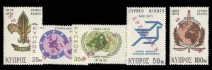 Cyprus #404-408S, 1973 Boy Scouts, complete set, overprinted Specimen, never ...