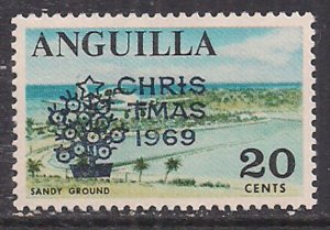 Anguilla 1969 QE2 20ct Christmas Sandy Ground Ovpt MM SG 64 ( B438 )