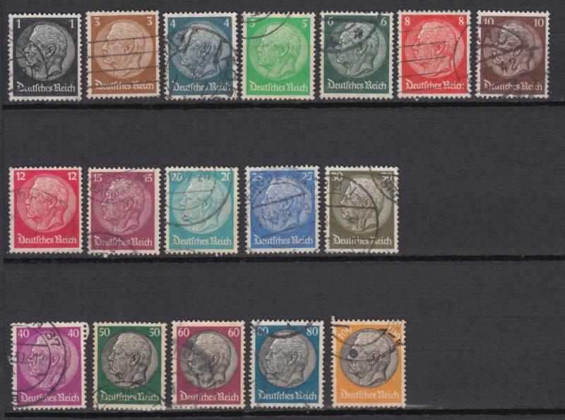 Germany -1933/1936 Hindenburg - complete set (Wmk.Swastika) (9014)