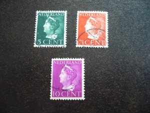 Stamps - Netherlands - Scott# 216-218 - Used Part Set of 3 Stamps