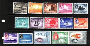 Singapore-Sc#28-42-unused,light hinged QEII set-1955-