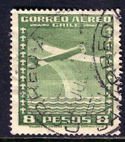 Chile 1935: Sc. # C45; O/Used Single Stamp