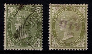 Jamaica 1883-97 Victoria Def., 3d sage-green/pale olive-green [Used]