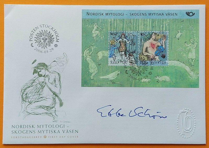 Sweden 2006 Scott 2527 a.-b. Norse Mythology FDC signed by Ebbe Schön